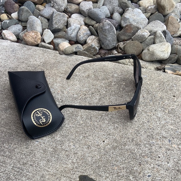Ray-Ban Black and Gold Sunglasses with Case - Picture 2 of 2